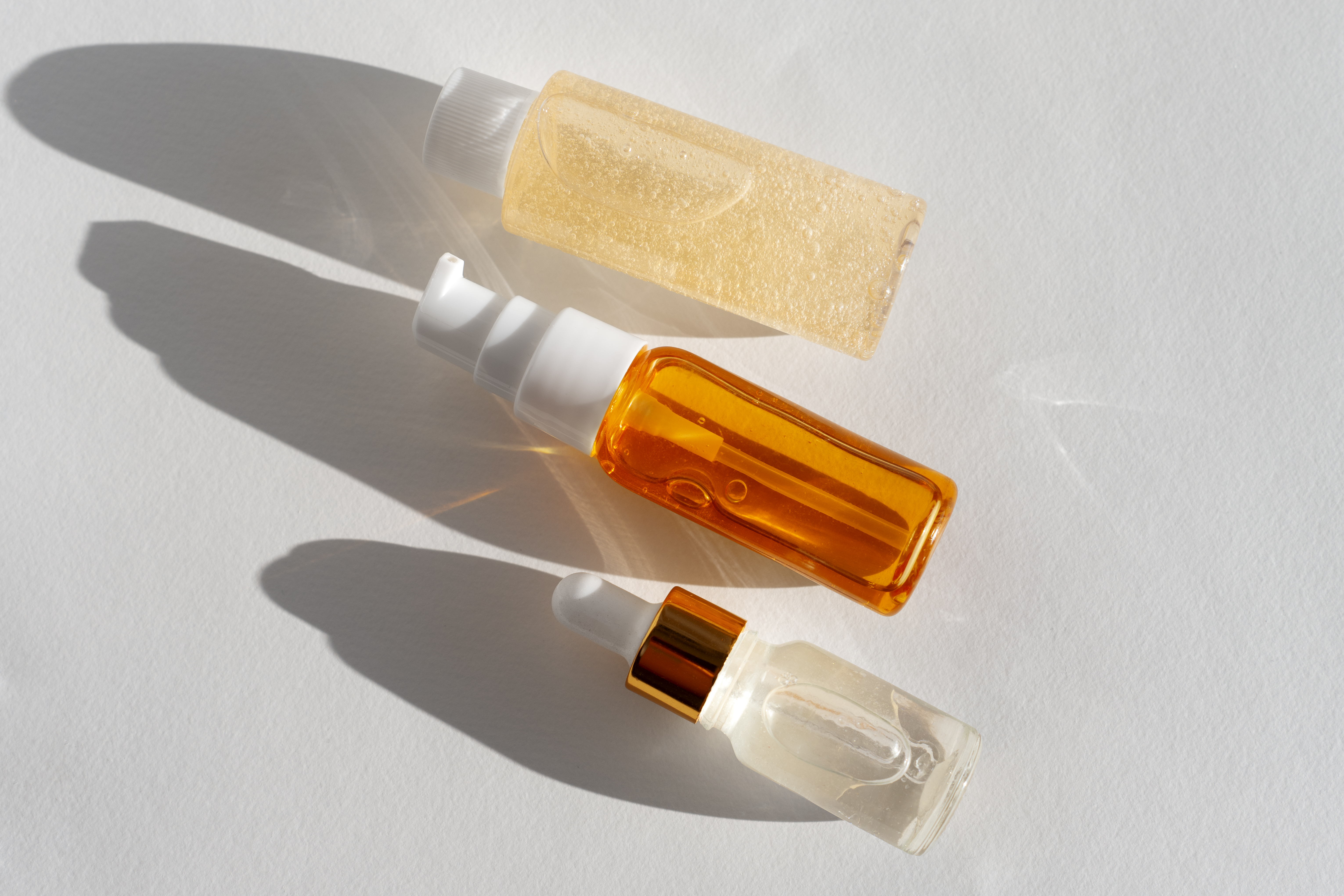 Golden wellness drops in a bright cellular health setting